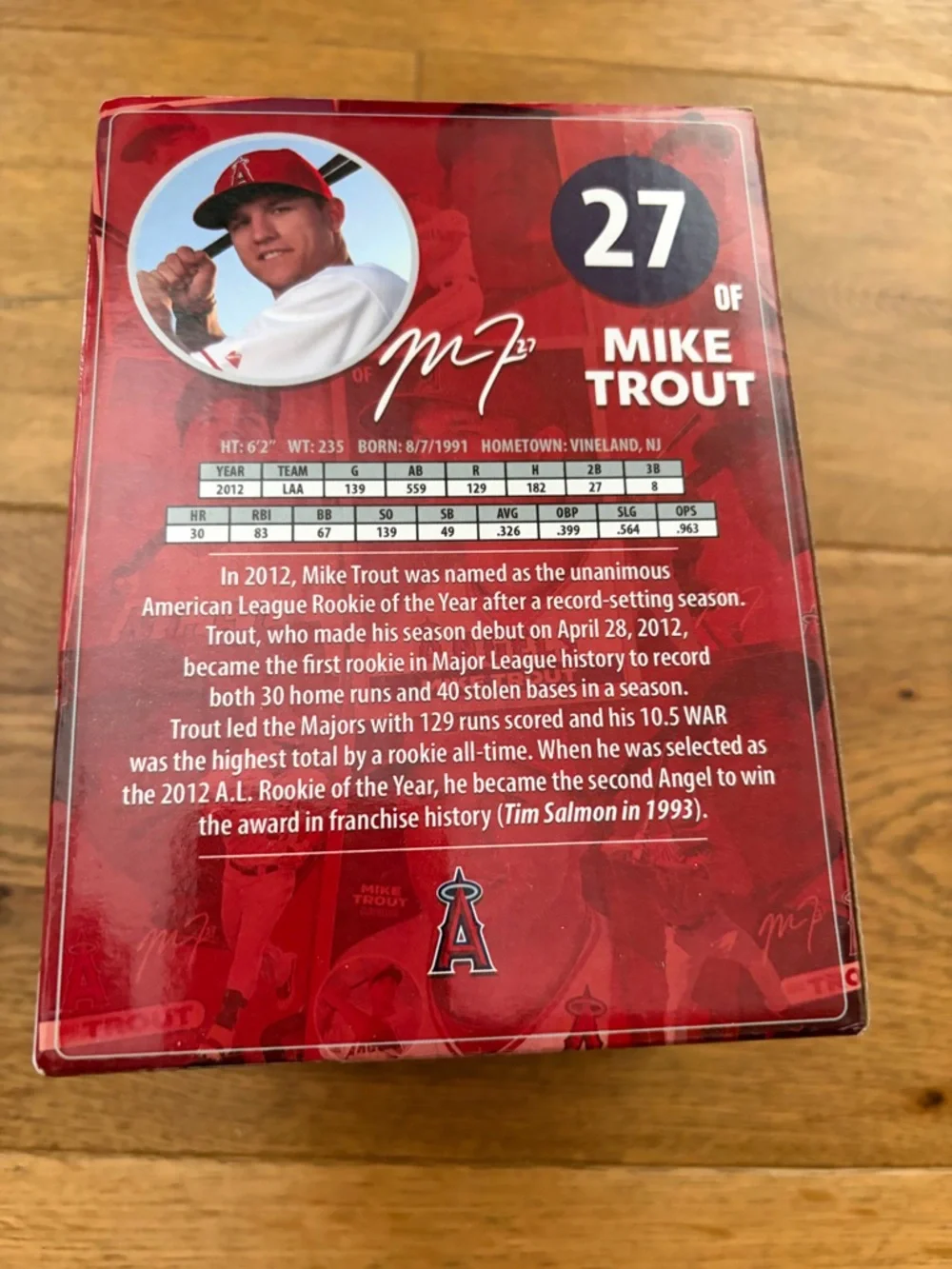 Angels Mike Trout Red and White Bobblehead NEW